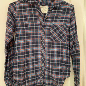 Abercrombie and Fitch Blue Plaid Button Down Long Sleeve